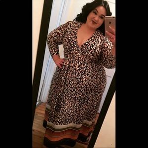 Printed wrap maxi dress